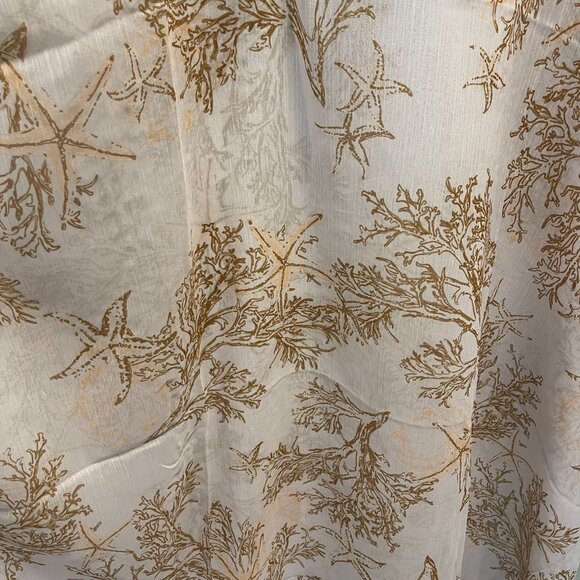 Modaposa Sheer Beach Cover-Up Kaftan With Coral Print & Pom-Pom Trim - Picture 6 of 10